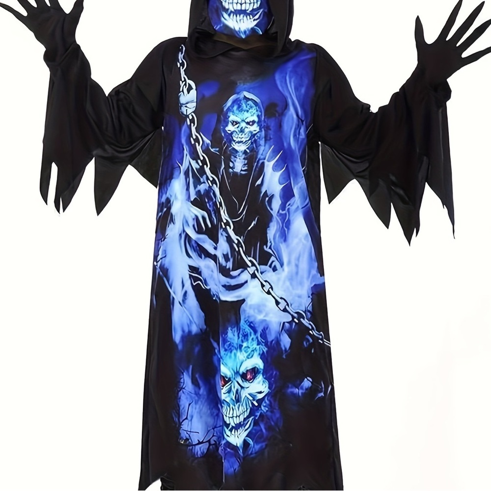 Wizard land Sz 8-10 yrs old Boy's kids Grim Reaper costume